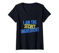 Donna I Am The Secret Ingredient Funny Baking Baker Chef Cook Maglietta con Collo a V