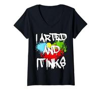 Donna I Arted And It Inks Divertente Artista Disegno Pittore Carino Maglietta con Collo a V