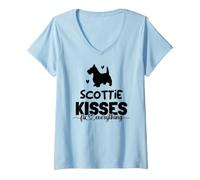 Donna I Baci di Scottie sistemano Tutto Maglietta con Collo a V
