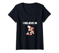 Donna I Believe in Koi Fish Simbolo Carpa Giapponese Harmony Fortune Maglietta con Collo a V