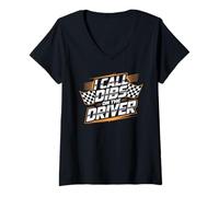 Donna I Call Dibs On The Driver Race Admiration Humor - Maglietta con Collo a V