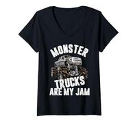 Donna I Camion Mostri Sono Il Mio Jam Maglietta con Collo a V