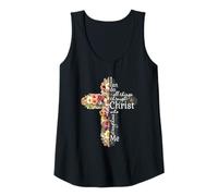 Donna I Can Do all Things Through Christ - Croce Floreale con Fiori Canotta