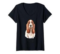 Donna I Can Fly Basset Hound | Divertente amante dei cuccioli Hush Maglietta con Collo a V