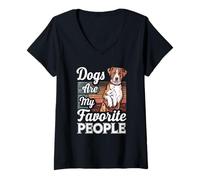 Donna I cani sono le mie persone preferite Amante degli animali domestici Maglietta con Collo a V