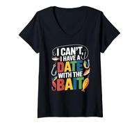 Donna I Can't I Have A Date with The Bait Maglietta con Collo a V