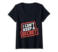 Donna I Can't Keep A Secret - Maglietta con Collo a V