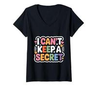 Donna I Can't Keep A Secret personalità estroversa loquace - Maglietta con Collo a V