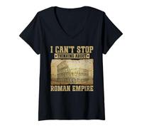 Donna I Can't Stop Thinking About Roman Empire Maglietta con Collo a V