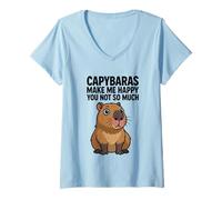 Donna I Capibara Mi Rendono Felice Non così Tanto Maglietta con Collo a V