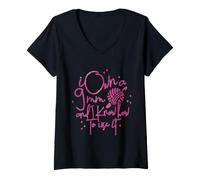 Donna I Crochet So I Don't Unravel Maglietta con Collo a V