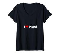 Donna I Cuore Karol Maglietta con Collo a V