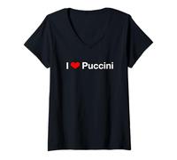 Donna I Cuore Puccini Maglietta con Collo a V