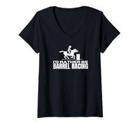 Donna I d Rather Be Barrel Racing Funny Barrel Racer Maglietta con Collo a V