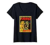 Donna I Dated A Vampire Fang Horror Comic Cover Maglietta con Collo a V