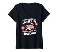 Donna I Didn't Choose The Laser Life IT Moved Into My Hallway Maglietta con Collo a V