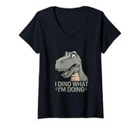 Donna I Dino What I'm Doing Studente di scienze dei dinosauri |||- Maglietta con Collo a V