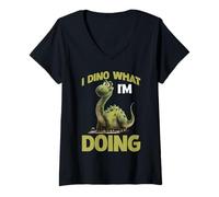 Donna I Dino What I'm Doing Studente di scienze dei dinosauri Maglietta con Collo a V