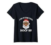 Donna I DO IT for The HO's - Natale Dicendo Inverno Maglietta con Collo a V