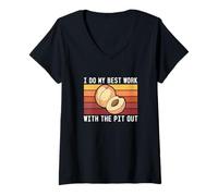Donna I Do My Best Work With The Pit Out Funny Nettarine Fruit Fan Maglietta con Collo a V