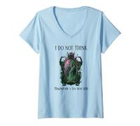 Donna I Do Not Think Therefore I Do Not Am Sarcastic Witch Pink Maglietta con Collo a V