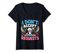 Donna I Don't Accept Requests DJ Song Playlist Jokes |- Maglietta con Collo a V