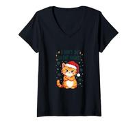 Donna I Don't Do Silent Nights - Divertente Gatto Natalizio Maglietta con Collo a V