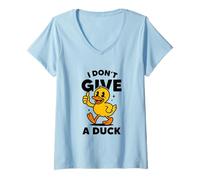 Donna I Don't Give A Duck Lover Funny Duck Proprietario Rude I Love Duck Maglietta con Collo a V