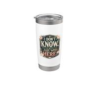 Donna I Don't Know I Just Work Here Funny Employee Floral Bicchiere termico in acciaio inox doppia parete