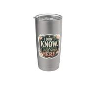 Donna I Don't Know I Just Work Here Funny Employee Floral Bicchiere termico in acciaio inox doppia parete