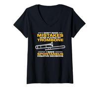 Donna I Don't Make Mistakes Trombone Trombone Trombone Maglietta con Collo a V