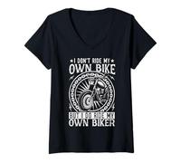 Donna I Dont Ride My Own Bike, But I Do Ride My Own Bike Maglietta con Collo a V