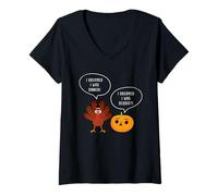Donna I Dreamed I Was Dinner, Dessert. Thanksgiving Turkey Pumpkin Maglietta con Collo a V
