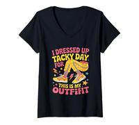 Donna I Dressed Up Tacky Day Funny Outfit Detto Maglietta con Collo a V