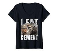 Donna I Eat Cement | Funny Cat Meme | DIY Maglietta con Collo a V