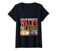 Donna I Enjoy Romantic Walks Through The Casino Straight To The Maglietta con Collo a V