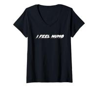 Donna I Feel Numb | 1990's Song Music Affrontare la vita Maglietta con Collo a V