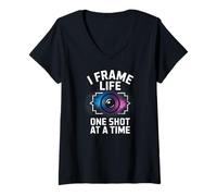 Donna I Frame Life One Shot AT A Time Maglietta con Collo a V