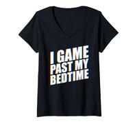 Donna I Game Past My Bedtime Maglietta con Collo a V