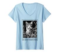 Donna I Gatti Sono Le Mie Persone preferite (Funny Cat Statement) Maglietta con Collo a V