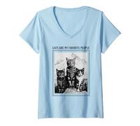 Donna I Gatti Sono Le Mie Persone preferite (Funny Cat Statement) Maglietta con Collo a V