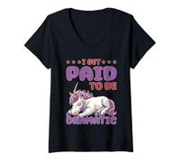 Donna I Get Paid To Be Dramatic Attore teatrale Performer Maglietta con Collo a V