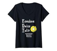 Donna I giardinieri di tulipani Foxglove Daisy contro la protesta contro il fascismo Maglietta con Collo a V