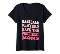 Donna I giocatori di baseball hanno la stagione di baseball delle mamme più belle Maglietta con Collo a V