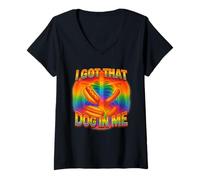 Donna I Got That Dog in Me Shirt Funny Glizzy Meme Dog in Me LGBTQ Maglietta con Collo a V