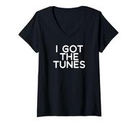 Donna I Got The Tunes Maglietta con Collo a V