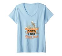 Donna I Got Your Back Skeleton Massage Therapist Halloween Pun Maglietta con Collo a V