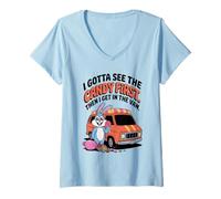 Donna I Gotta See The Candy First Then I Get In The Van Funny Maglietta con Collo a V
