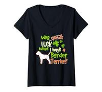 Donna I Have A Border Terrier Dog Lucky Charm St Patricks Day Maglietta con Collo a V