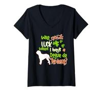 Donna I Have A Dogue de Bordeaux Dog Lucky Funny St Patricks Day Maglietta con Collo a V